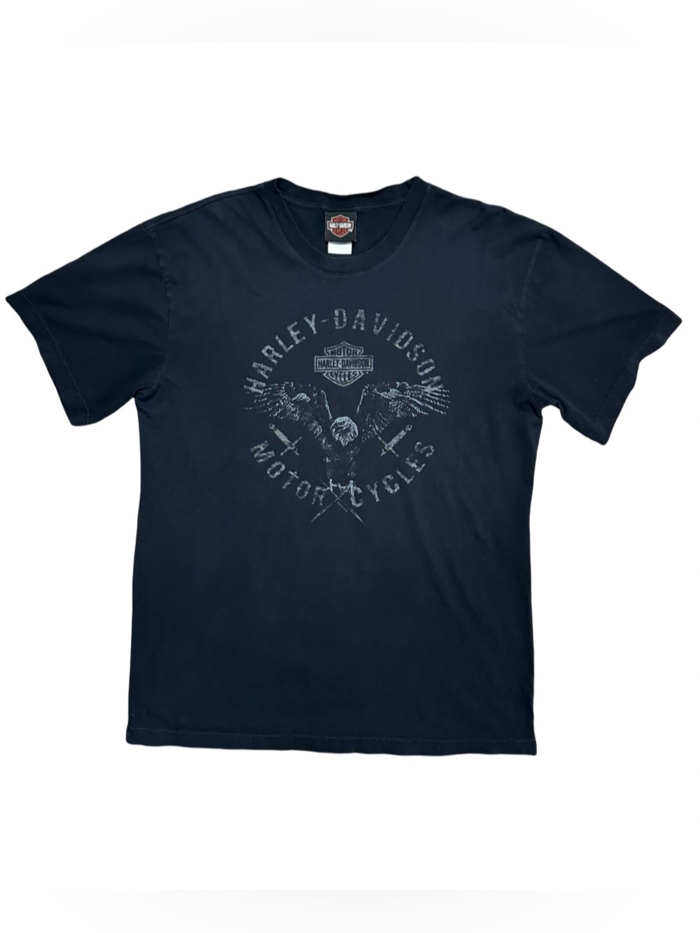 VTG 2010 Harley Davidson T Shirt Mens Large Eagle Swords Naples Florida Black